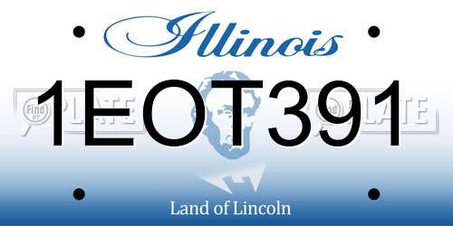 1EOT391 Illinois License Plate