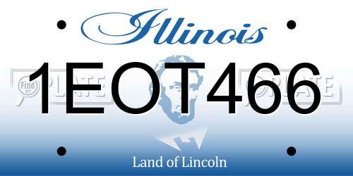 1EOT466 Illinois License Plate