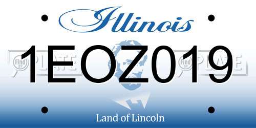 1EOZ019 Illinois License Plate