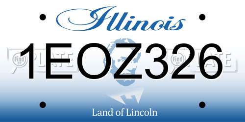 1EOZ326 Illinois License Plate