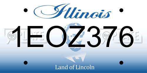 1EOZ376 Illinois License Plate