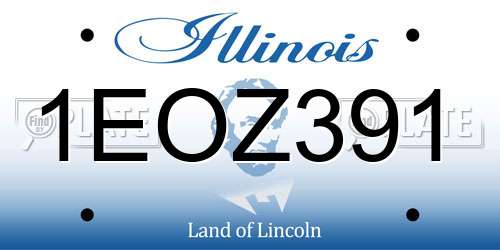 1EOZ391 Illinois License Plate