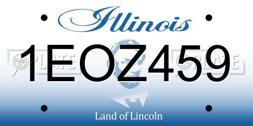 1EOZ459 Illinois License Plate