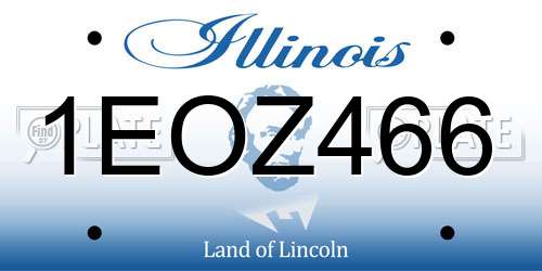 1EOZ466 Illinois License Plate