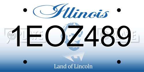 1EOZ489 Illinois License Plate