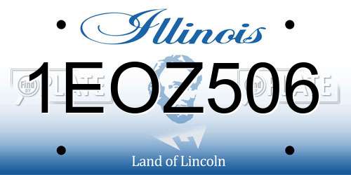 1EOZ506 Illinois License Plate