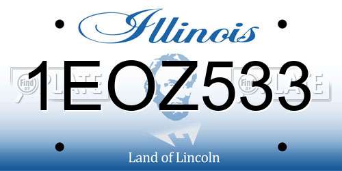 1EOZ533 Illinois License Plate
