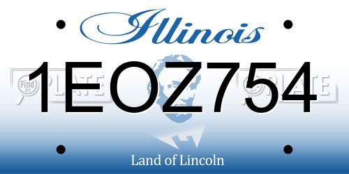 1EOZ754 Illinois License Plate