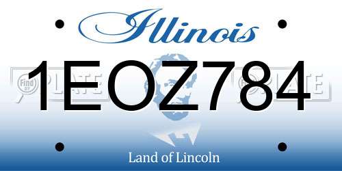 1EOZ784 Illinois License Plate
