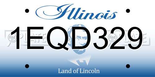 1EQD329 Illinois License Plate