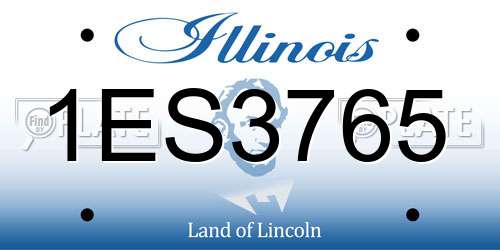 1ES3765 Illinois License Plate