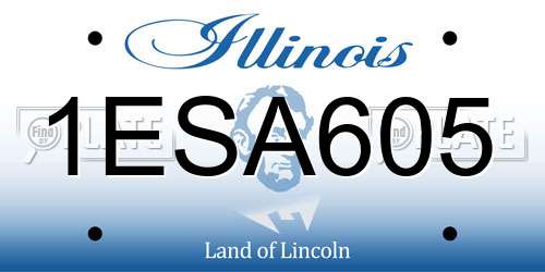1ESA605 Illinois License Plate