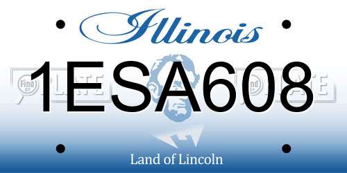 1ESA608 Illinois License Plate