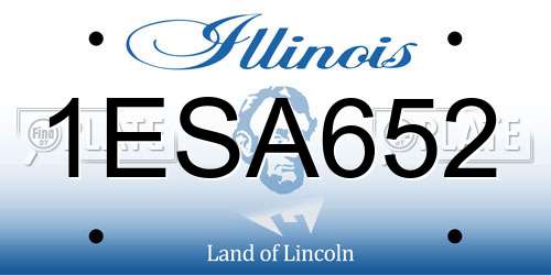 1ESA652 Illinois License Plate