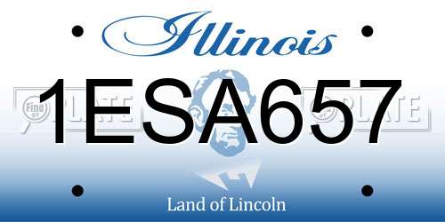 1ESA657 Illinois License Plate