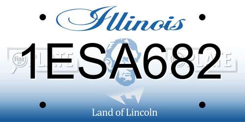 1ESA682 Illinois License Plate