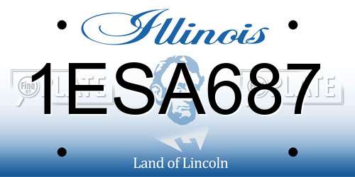 1ESA687 Illinois License Plate