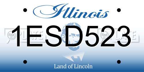 1ESD523 Illinois License Plate