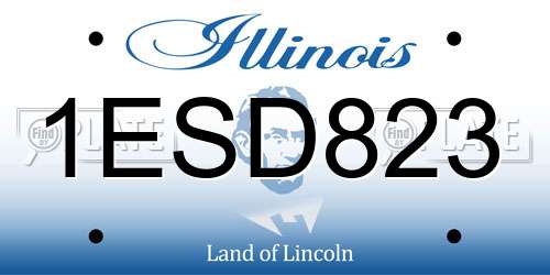 1ESD823 Illinois License Plate