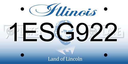 1ESG922 Illinois License Plate