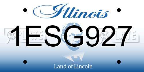 1ESG927 Illinois License Plate