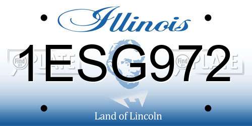 1ESG972 Illinois License Plate