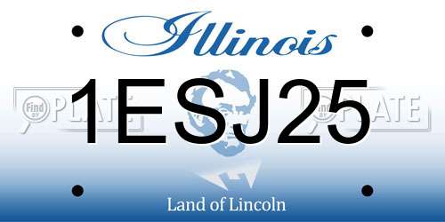 1ESJ25 Illinois License Plate