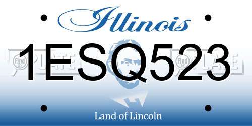 1ESQ523 Illinois License Plate