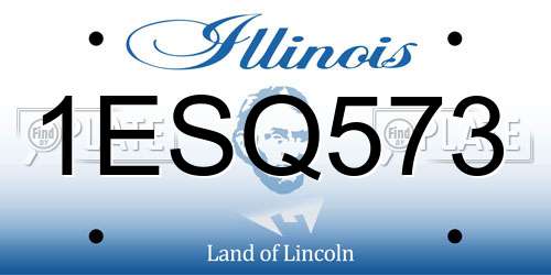1ESQ573 Illinois License Plate