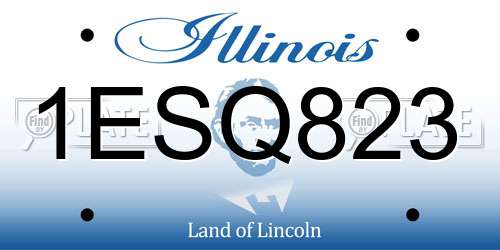1ESQ823 Illinois License Plate