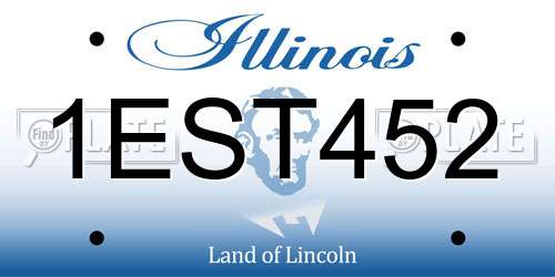 1EST452 Illinois License Plate