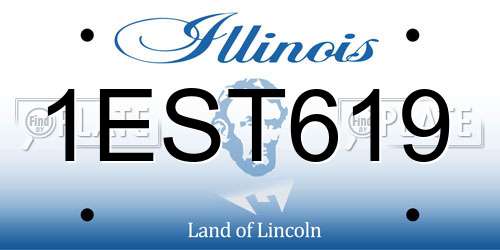 1EST619 Illinois License Plate