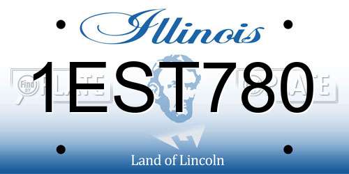 1EST780 Illinois License Plate