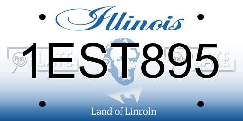 1EST895 Illinois License Plate