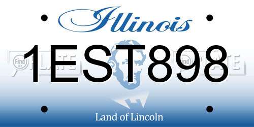 1EST898 Illinois License Plate