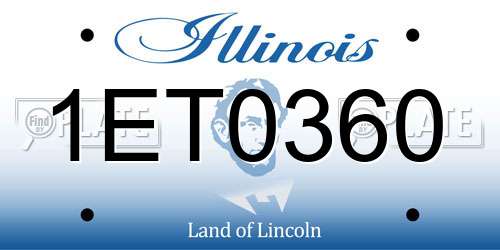 1ET0360 Illinois License Plate