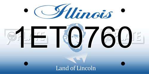 1ET0760 Illinois License Plate