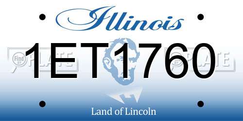 1ET1760 Illinois License Plate