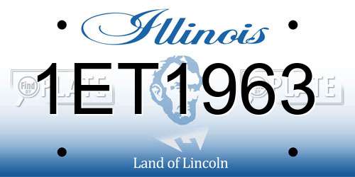 1ET1963 Illinois License Plate