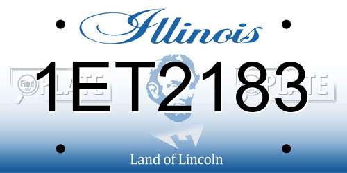 1ET2183 Illinois License Plate