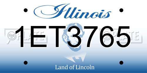 1ET3765 Illinois License Plate