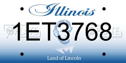 1ET3768 Illinois License Plate