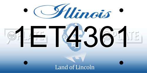 1ET4361 Illinois License Plate