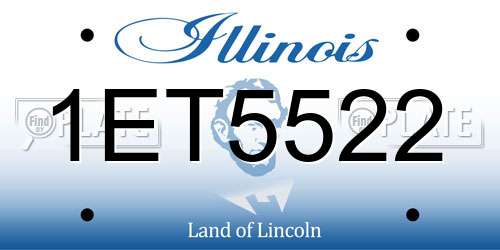 1ET5522 Illinois License Plate