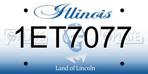 1ET7077 Illinois License Plate