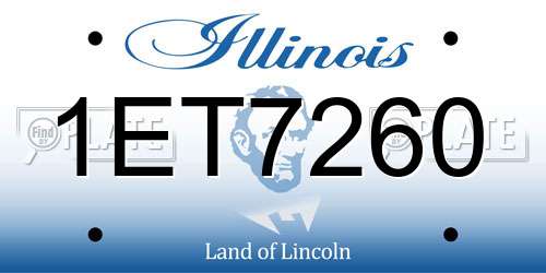 1ET7260 Illinois License Plate