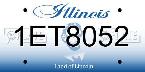 1ET8052 Illinois License Plate