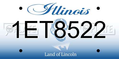 1ET8522 Illinois License Plate