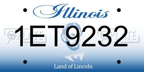 1ET9232 Illinois License Plate