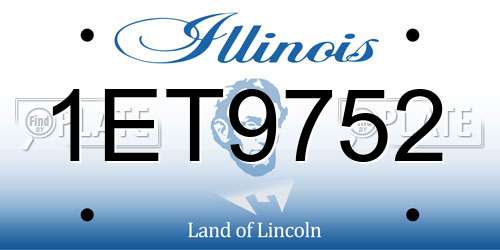 1ET9752 Illinois License Plate